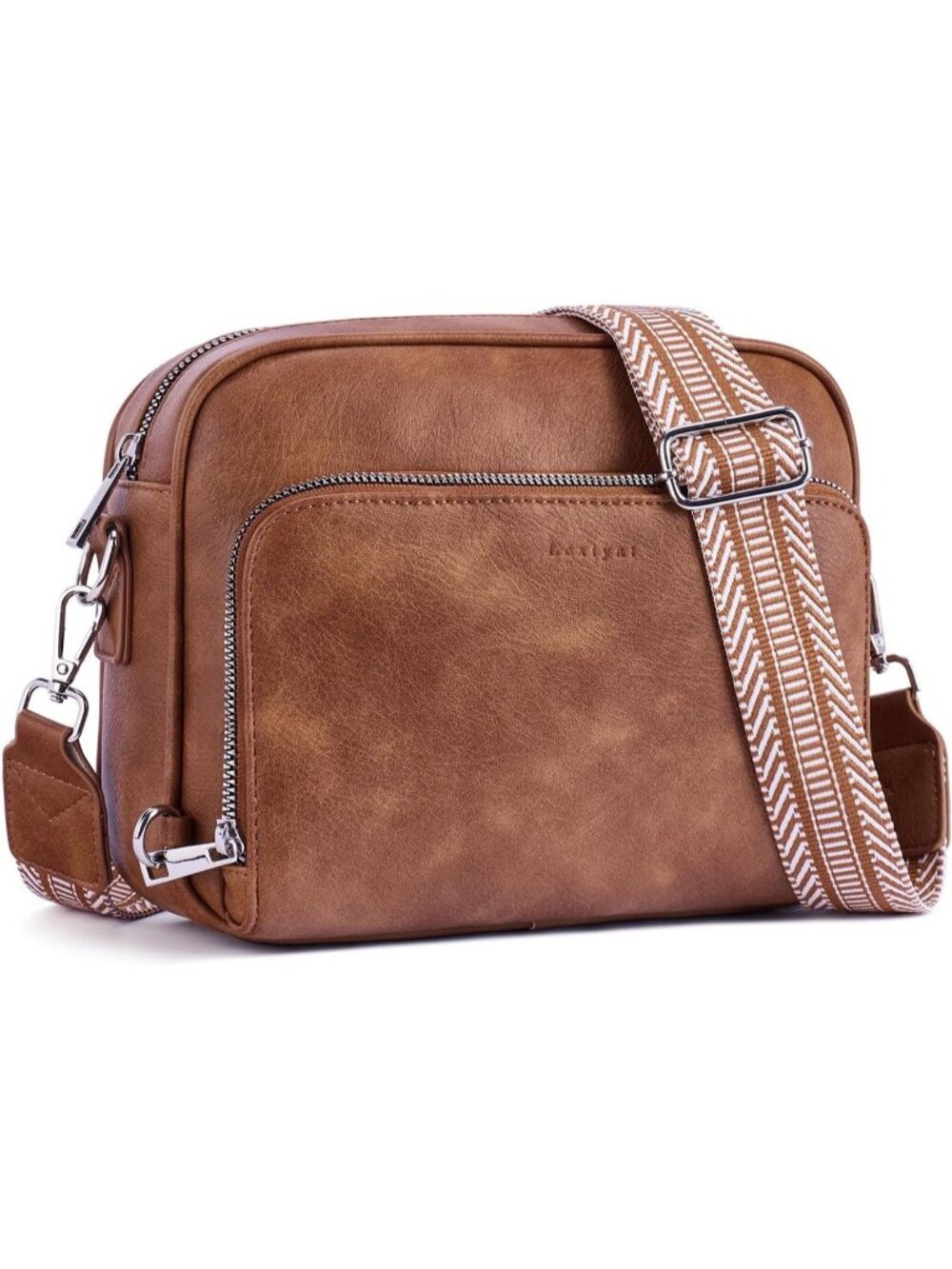 Women's Brown Purse Vegan Leather Anti Theft Travel Wallet Crossbody Bag